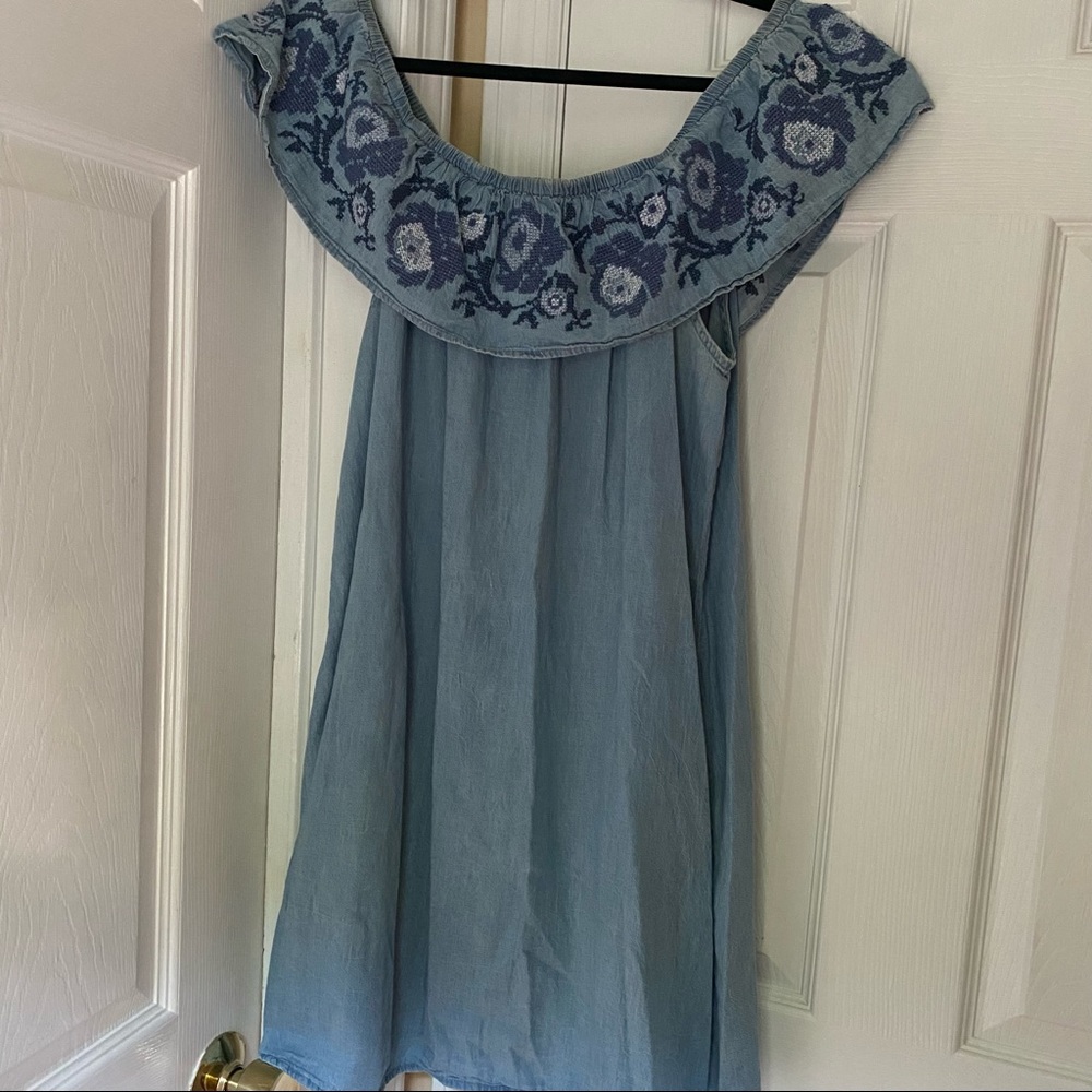 Off Shoulder Patterned Dress